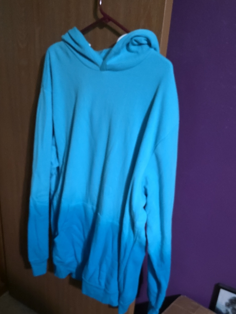 Womens Blue Hooded Sweater - Casual Pullover